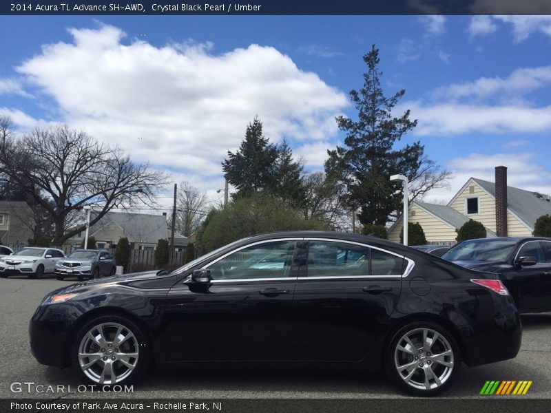 Crystal Black Pearl / Umber 2014 Acura TL Advance SH-AWD