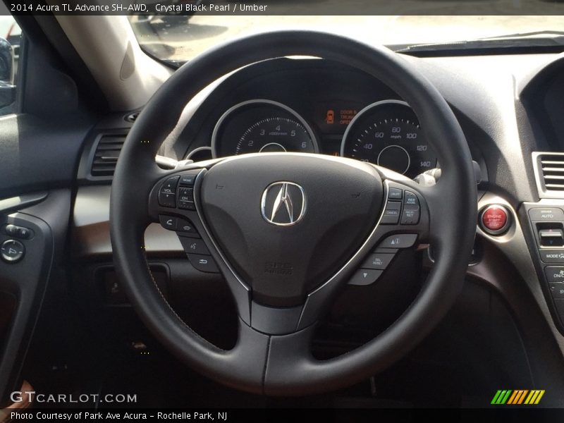 Crystal Black Pearl / Umber 2014 Acura TL Advance SH-AWD