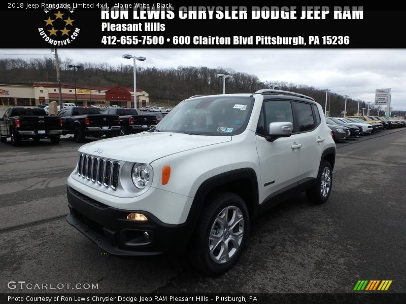 Alpine White / Black 2018 Jeep Renegade Limited 4x4