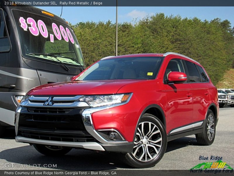 Rally Red Metallic / Beige 2018 Mitsubishi Outlander SEL