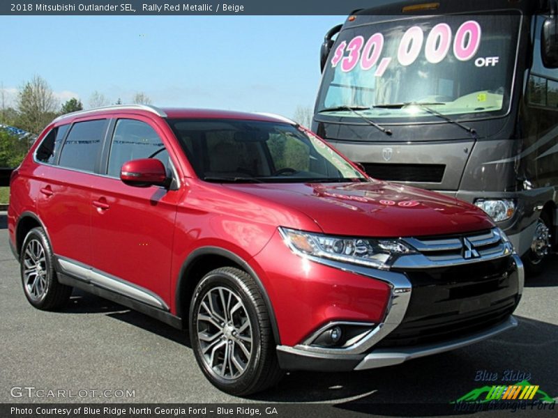 Rally Red Metallic / Beige 2018 Mitsubishi Outlander SEL