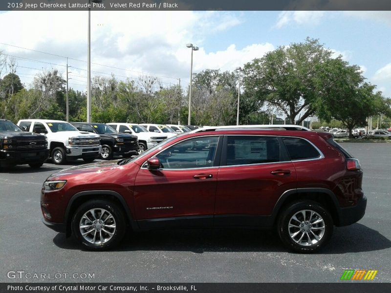 Velvet Red Pearl / Black 2019 Jeep Cherokee Latitude Plus