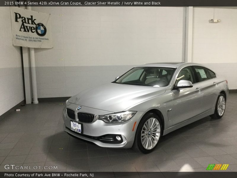 Glacier Silver Metallic / Ivory White and Black 2015 BMW 4 Series 428i xDrive Gran Coupe