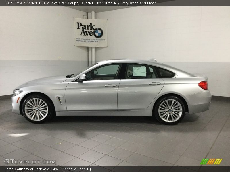 Glacier Silver Metallic / Ivory White and Black 2015 BMW 4 Series 428i xDrive Gran Coupe