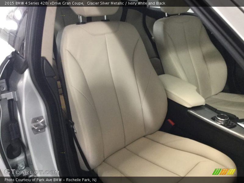 Glacier Silver Metallic / Ivory White and Black 2015 BMW 4 Series 428i xDrive Gran Coupe