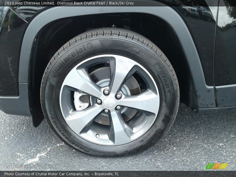 Diamond Black Crystal Pearl / Black/Ski Grey 2019 Jeep Cherokee Limited