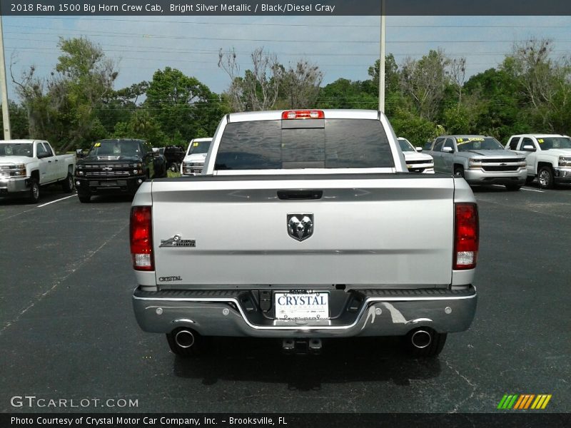 Bright Silver Metallic / Black/Diesel Gray 2018 Ram 1500 Big Horn Crew Cab