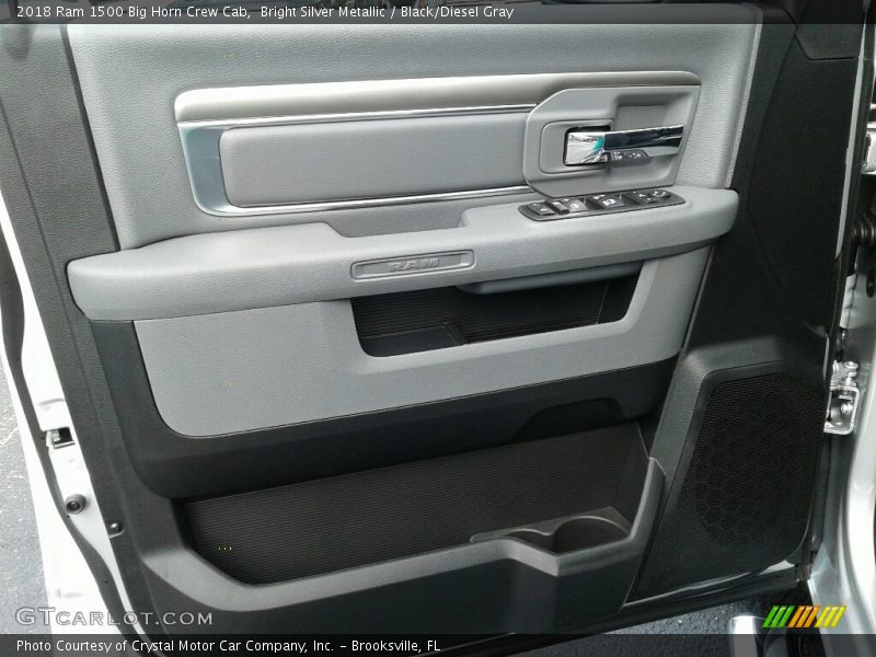 Bright Silver Metallic / Black/Diesel Gray 2018 Ram 1500 Big Horn Crew Cab