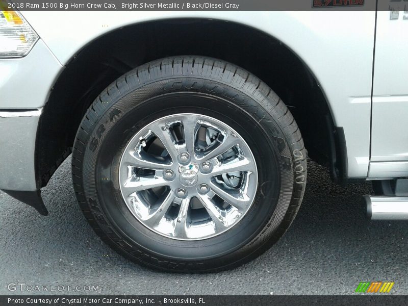 Bright Silver Metallic / Black/Diesel Gray 2018 Ram 1500 Big Horn Crew Cab