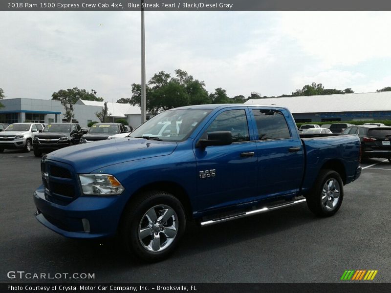 Blue Streak Pearl / Black/Diesel Gray 2018 Ram 1500 Express Crew Cab 4x4