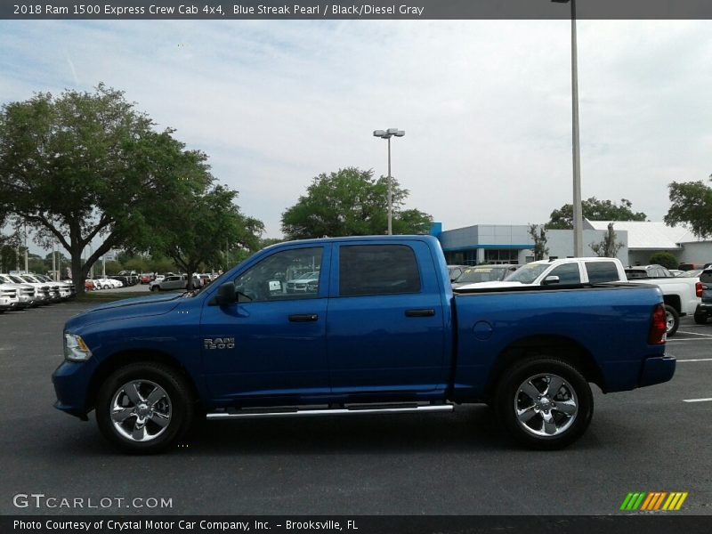 Blue Streak Pearl / Black/Diesel Gray 2018 Ram 1500 Express Crew Cab 4x4