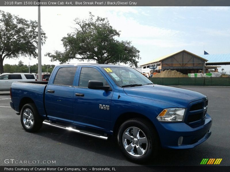 Blue Streak Pearl / Black/Diesel Gray 2018 Ram 1500 Express Crew Cab 4x4