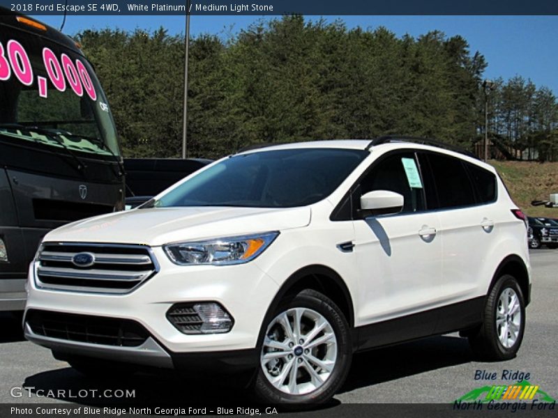 White Platinum / Medium Light Stone 2018 Ford Escape SE 4WD