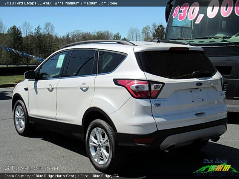 White Platinum / Medium Light Stone 2018 Ford Escape SE 4WD