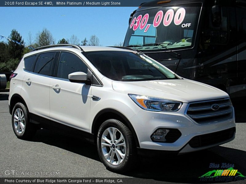 White Platinum / Medium Light Stone 2018 Ford Escape SE 4WD