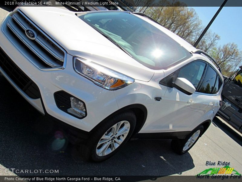 White Platinum / Medium Light Stone 2018 Ford Escape SE 4WD