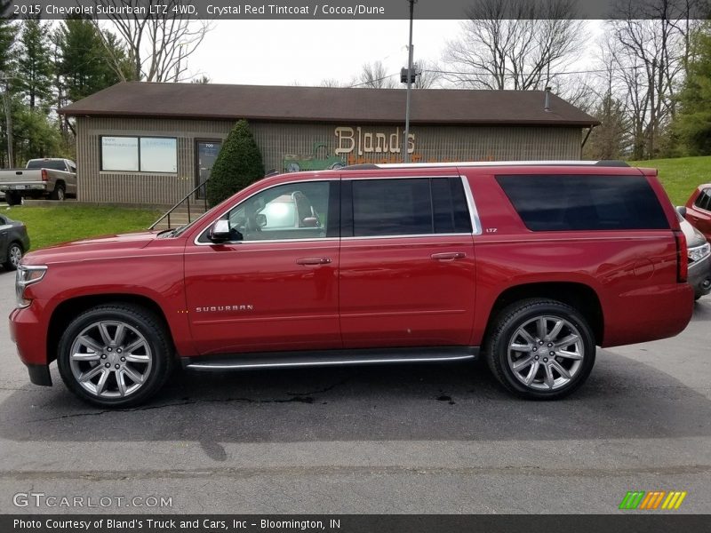 Crystal Red Tintcoat / Cocoa/Dune 2015 Chevrolet Suburban LTZ 4WD