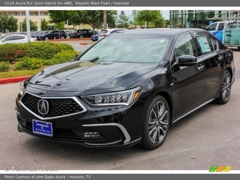 Majestic Black Pearl / Seacoast 2018 Acura RLX Sport Hybrid SH-AWD