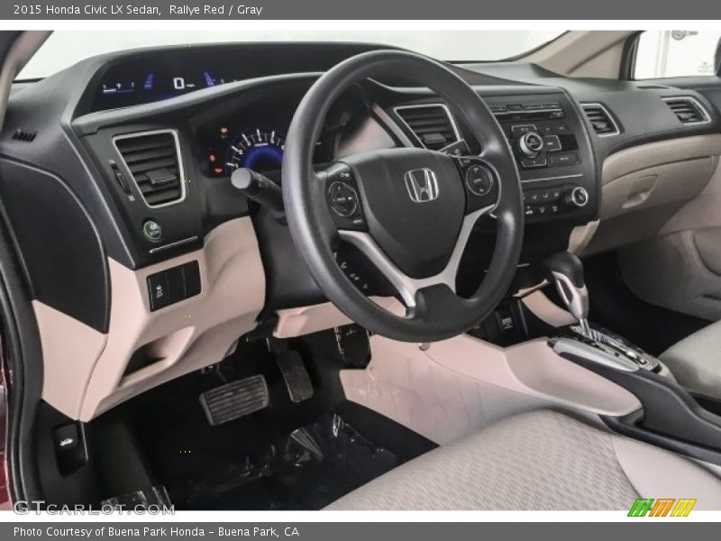 Rallye Red / Gray 2015 Honda Civic LX Sedan