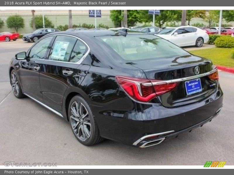 Majestic Black Pearl / Seacoast 2018 Acura RLX Sport Hybrid SH-AWD