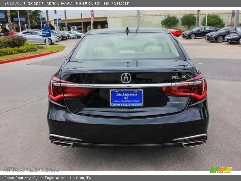 Majestic Black Pearl / Seacoast 2018 Acura RLX Sport Hybrid SH-AWD