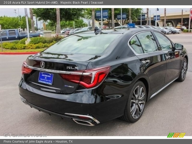 Majestic Black Pearl / Seacoast 2018 Acura RLX Sport Hybrid SH-AWD