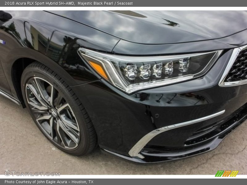 Majestic Black Pearl / Seacoast 2018 Acura RLX Sport Hybrid SH-AWD