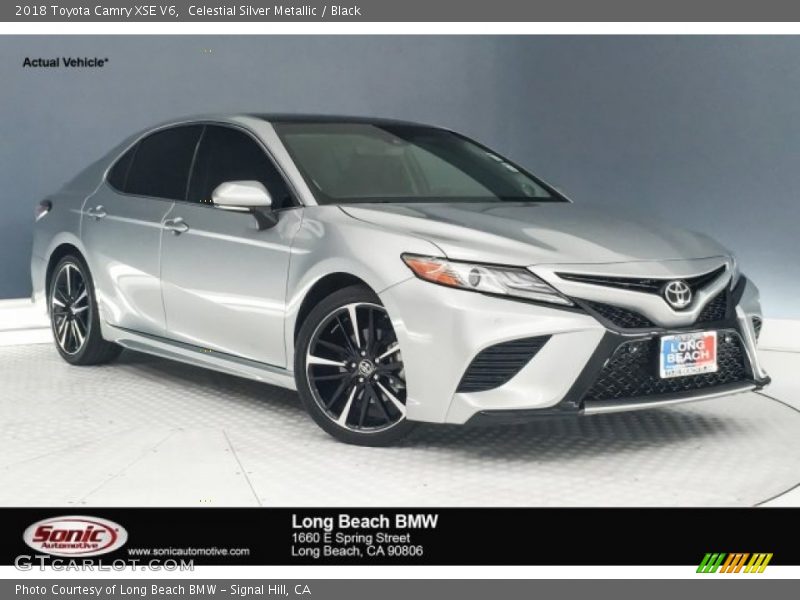 Celestial Silver Metallic / Black 2018 Toyota Camry XSE V6