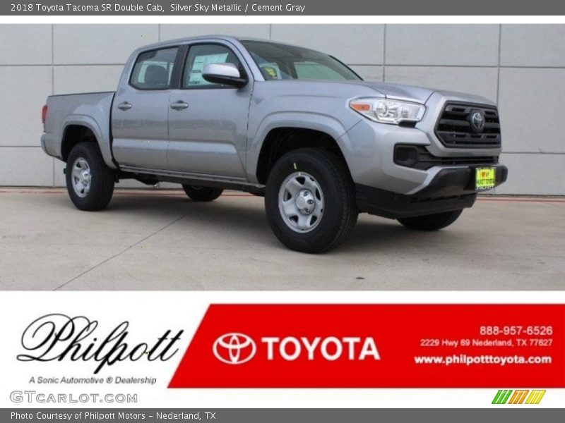 Silver Sky Metallic / Cement Gray 2018 Toyota Tacoma SR Double Cab