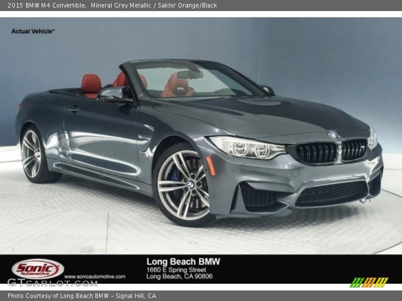 Mineral Grey Metallic / Sakhir Orange/Black 2015 BMW M4 Convertible