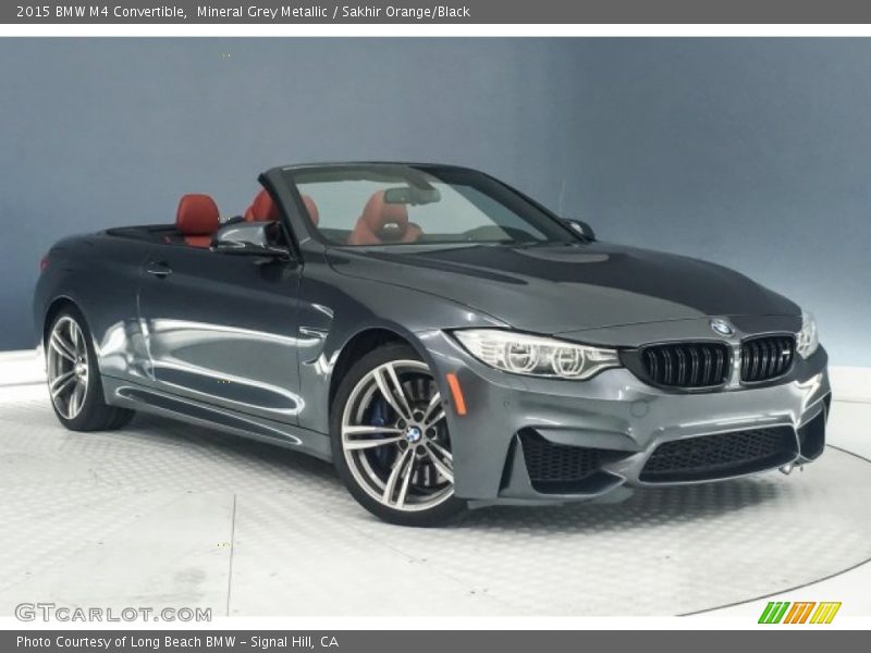 Mineral Grey Metallic / Sakhir Orange/Black 2015 BMW M4 Convertible