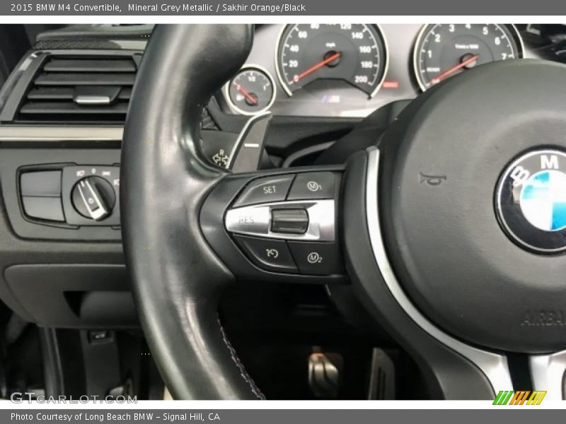 Mineral Grey Metallic / Sakhir Orange/Black 2015 BMW M4 Convertible