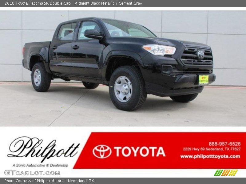 Midnight Black Metallic / Cement Gray 2018 Toyota Tacoma SR Double Cab