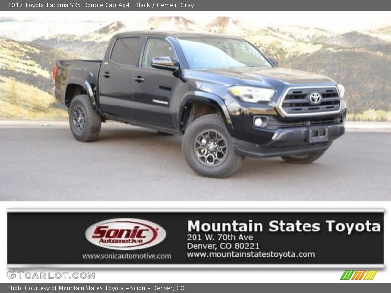 Black / Cement Gray 2017 Toyota Tacoma SR5 Double Cab 4x4