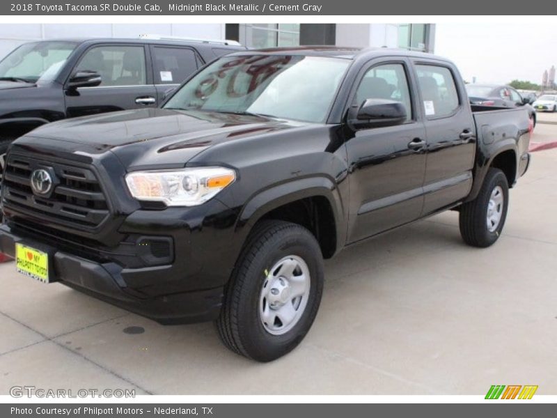 Midnight Black Metallic / Cement Gray 2018 Toyota Tacoma SR Double Cab