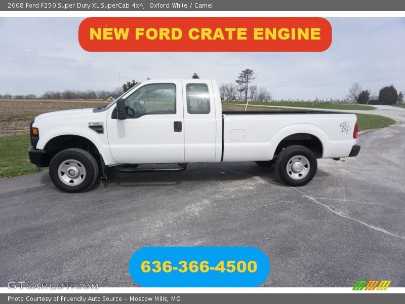 Oxford White / Camel 2008 Ford F250 Super Duty XL SuperCab 4x4