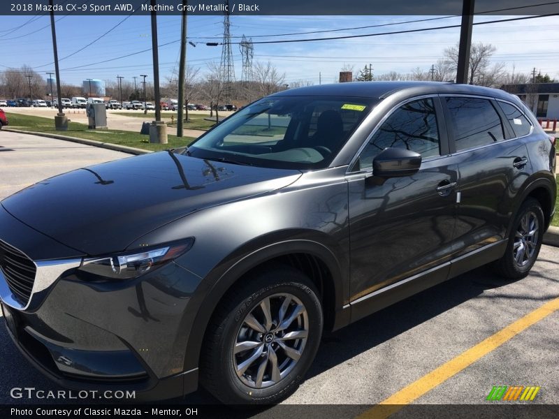 Machine Gray Metallic / Black 2018 Mazda CX-9 Sport AWD