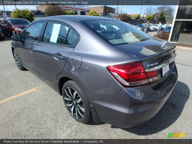 Modern Steel Metallic / Gray 2015 Honda Civic EX-L Sedan