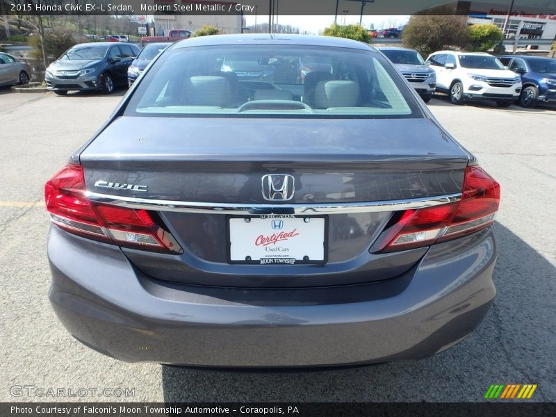Modern Steel Metallic / Gray 2015 Honda Civic EX-L Sedan