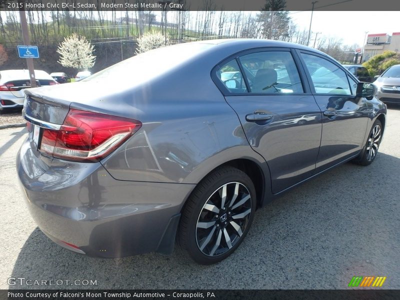 Modern Steel Metallic / Gray 2015 Honda Civic EX-L Sedan