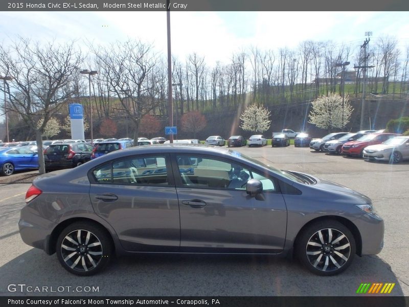 Modern Steel Metallic / Gray 2015 Honda Civic EX-L Sedan