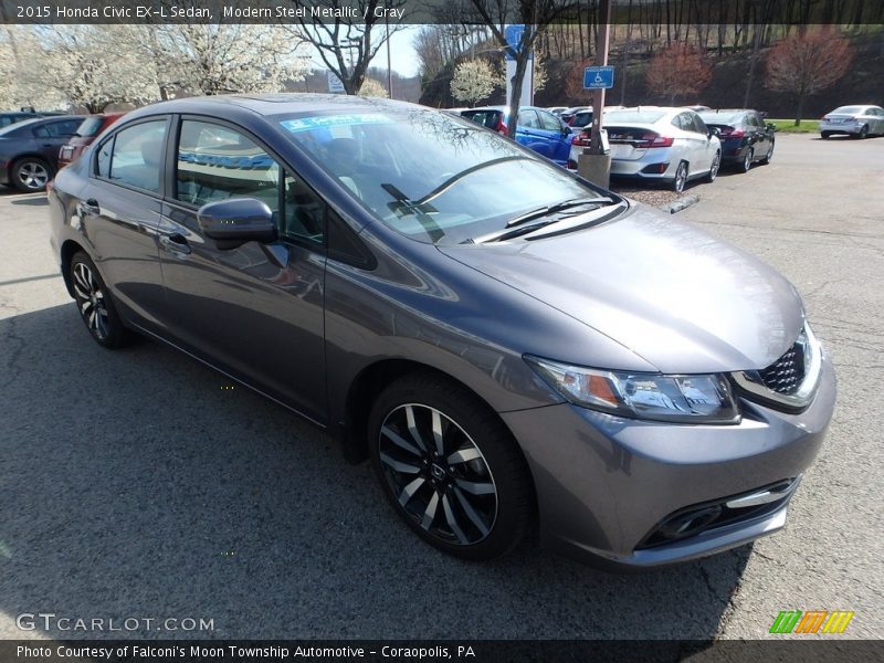 Modern Steel Metallic / Gray 2015 Honda Civic EX-L Sedan
