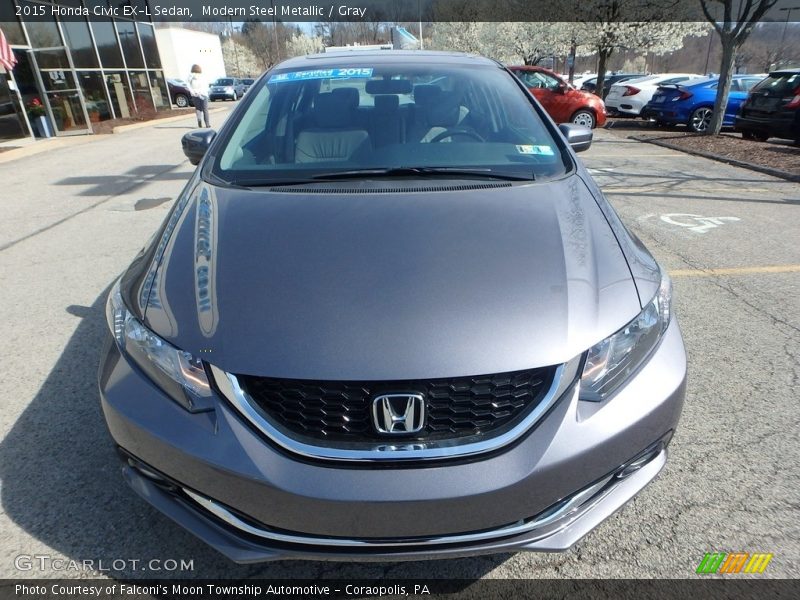 Modern Steel Metallic / Gray 2015 Honda Civic EX-L Sedan