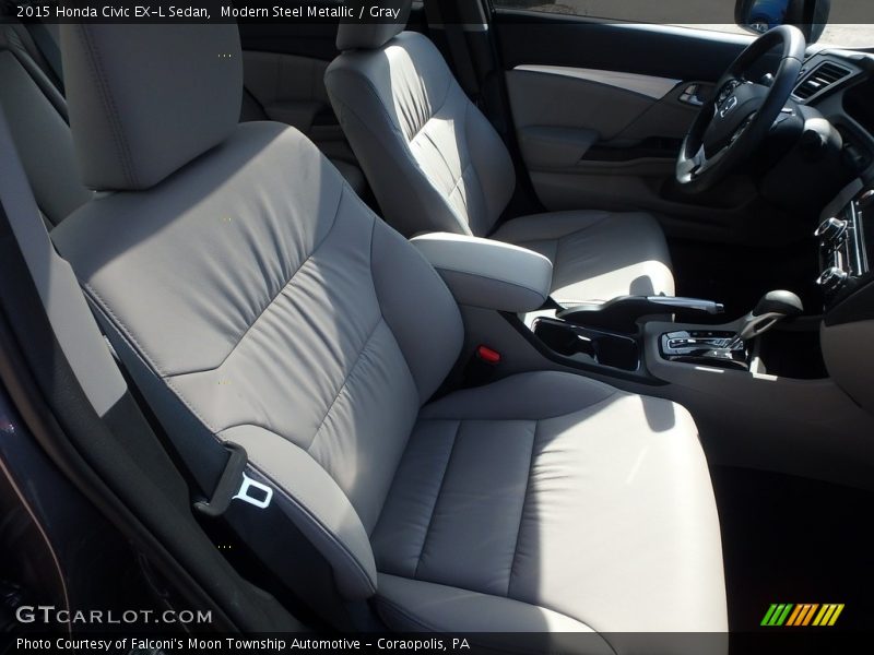Modern Steel Metallic / Gray 2015 Honda Civic EX-L Sedan