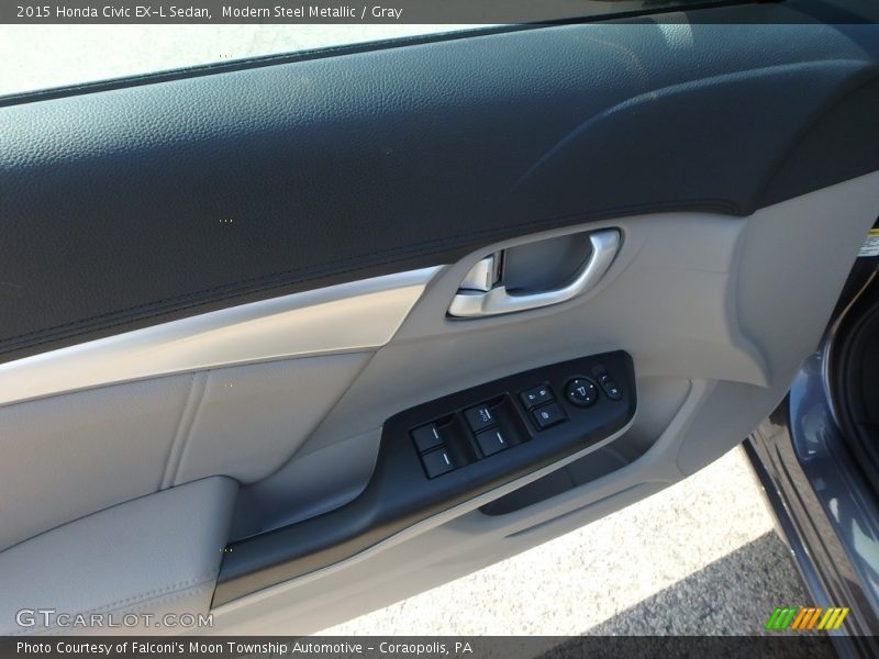 Modern Steel Metallic / Gray 2015 Honda Civic EX-L Sedan