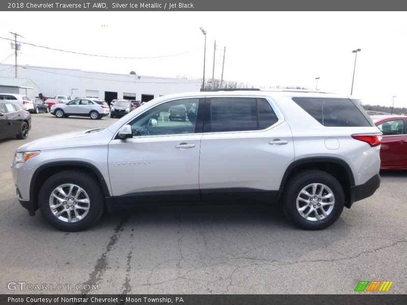Silver Ice Metallic / Jet Black 2018 Chevrolet Traverse LT AWD