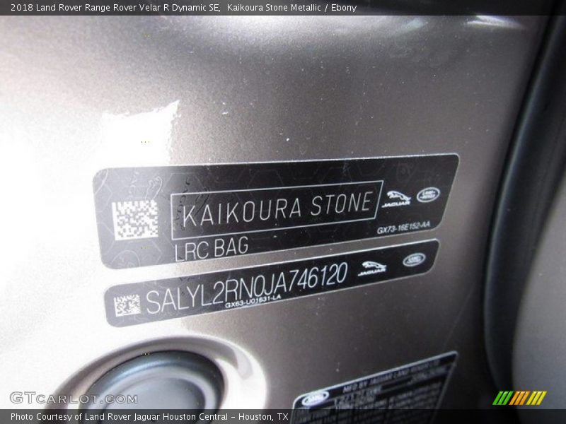 Kaikoura Stone Metallic / Ebony 2018 Land Rover Range Rover Velar R Dynamic SE