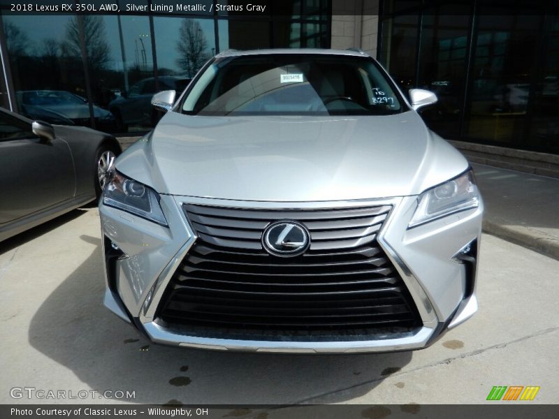 Silver Lining Metallic / Stratus Gray 2018 Lexus RX 350L AWD