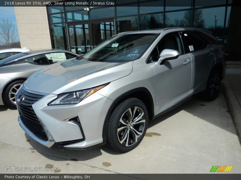 Silver Lining Metallic / Stratus Gray 2018 Lexus RX 350L AWD