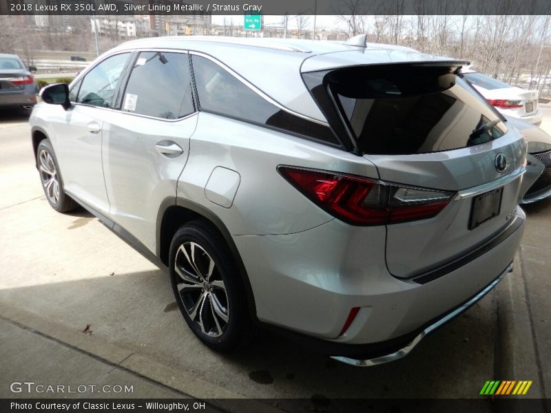 Silver Lining Metallic / Stratus Gray 2018 Lexus RX 350L AWD